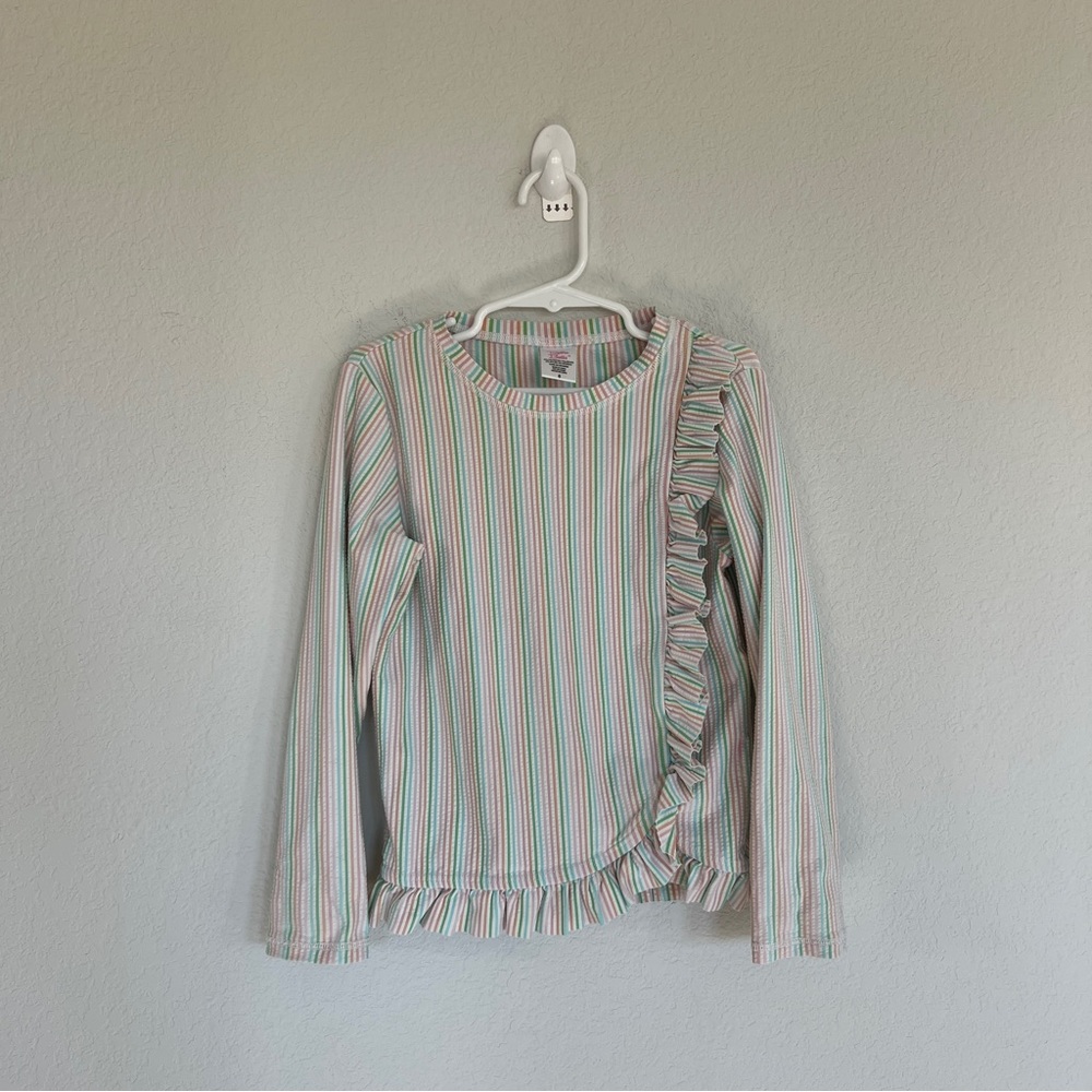 Ruffle Butts UPF50+ Long Sleeve Ruffled Rash Guard Size 6 - Picture 2 of 6
